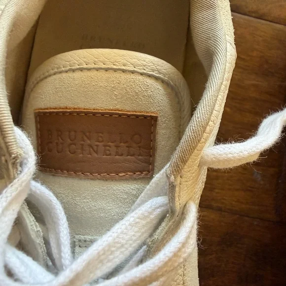 Brunello Cucinelli Low Top Sneakers Lace Up Monilli Shoes Authentic Size 39 - Picture 9 of 12